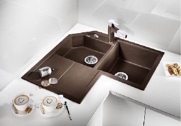 Zlewozmywak z ociekaczem Blanco METRA 9E Silgranit PuraDur II z korkiem automatycznym