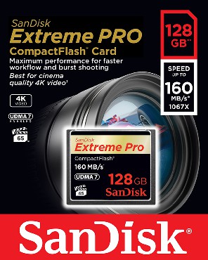 Karta pamici SanDisk CF EXTREME PRO 160 MB/s 128 GB