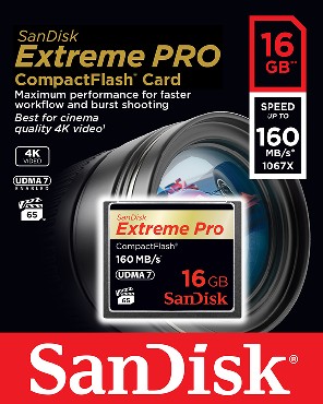 Karta pamici SanDisk CF EXTREME PRO 160 MB/s   16 GB