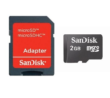 Karta pamici z adapterem SanDisk microSD 2 GB + adapter SD