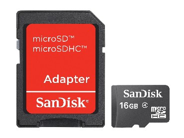 Karta pamici z adapterem SanDisk microSDHC 16 GB + adapter SD