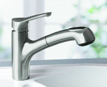 Bateria stojca z wycigan wylewk Villeroy & Boch PRIMARA stal szczotkowana