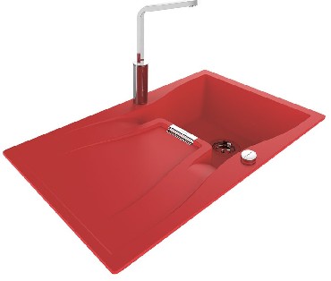 Zlewozmywak z ociekaczem Schock WATERFALL D-100 Rouge