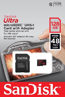 Karta pamici SanDisk ULTRA microSDXC 128GB + ADAPTER SD 48MB/s