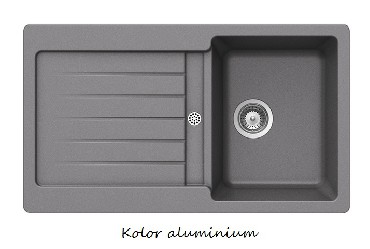 Zlewozmywak z ociekaczem Teka Lugo 45 B-TG Metalic aluminium