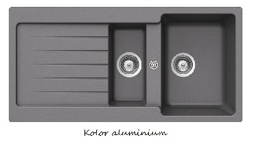 Zlewozmywak z ociekaczem Teka Lugo 60 B-TG Metalic aluminium