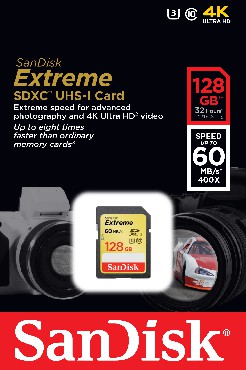 Karta pamici SanDisk EXTREME SDXC 128 GB 60MB/s