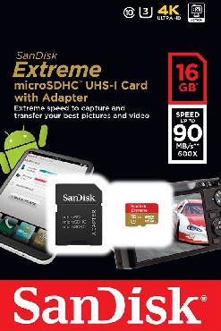 Karta pamici SanDisk EXTREME microSDHC 16 GB 90MB/s Class 10 U3 UHS-I MOBILE