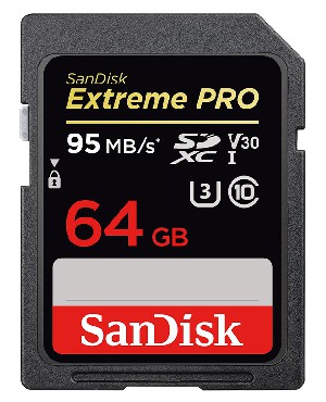Karta pamici SanDisk EXTREME PRO SDXC 64 GB 95MB/s V30 UHS-I U3