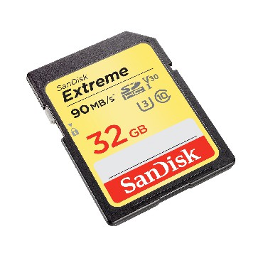 Karta pamięci SanDisk EXTREME SDHC 32 GB 90/40 MB/s V30 UHS-I U3