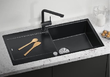 Zlewozmywak z ociekaczem Blanco IDENTO XL 6S-F ceramika PuraPlus do montau na rwni z blatem