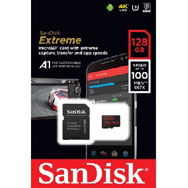 Karta pamici SanDisk EXTREME microSDXC 128 GB 100/90 MB/s A1 C10 V30 UHS-I U3 Mobile