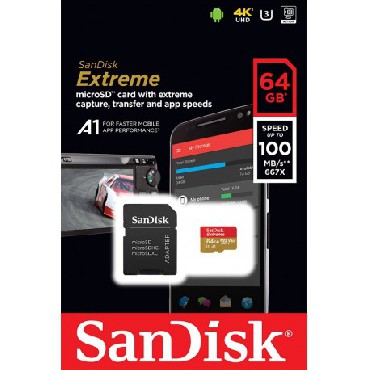 Karta pamici SanDisk EXTREME microSDXC 64 GB 100/60 MB/s A1 C10 V30 UHS-I U3 Mobile