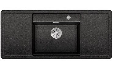 Zlewozmywak Blanco ALAROS 6S Silgranit PuraDur dwie deski z czarnego szk�a z korkiem InFino i korkiem aut.