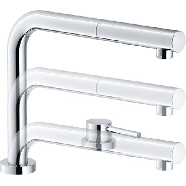 Bateria stojca z wycigan wylewk Franke Active Window pull-out Chrom