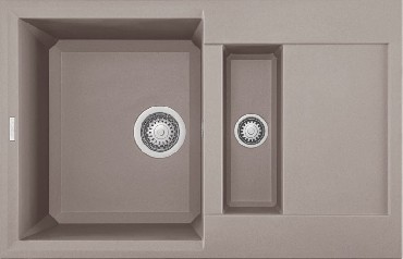 Zlewozmywak z ociekaczem Elleci Flat 150.780 OC GRANITEK G48 Cemento