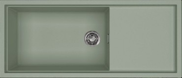 Zlewozmywak z ociekaczem Elleci SINTESI 510 K82 Sage Green + stalowy odpyw