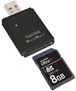 Karta pamici SanDisk 8 GB Ultra II SD HC + czytnik USB