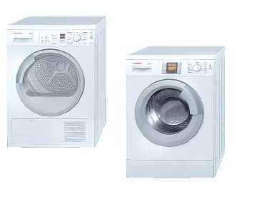 Zestaw pralka + suszarka + cznik Bosch WAS28740PL + WTE86303PL + WTZ11301