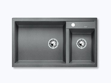 Zlewozmywak z ociekaczem Blanco METRA 9 Silgranit PuraDur 2 bez korka automat. i akcesoriów
