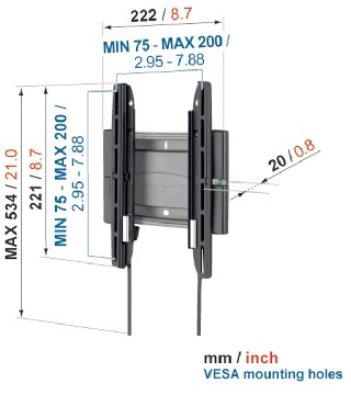 Uchwyt cienny Vogels EFW8105