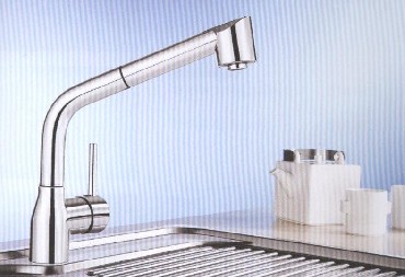 Bateria stojąca z wyciąganą wylewką Blanco TETRAS-S chrom