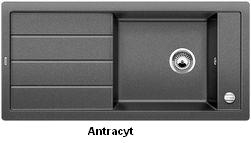 Zlewozmywak z ociekaczem Blanco MEVIT XL 6 S PuraDur 2 antracyt z korkiem aut.